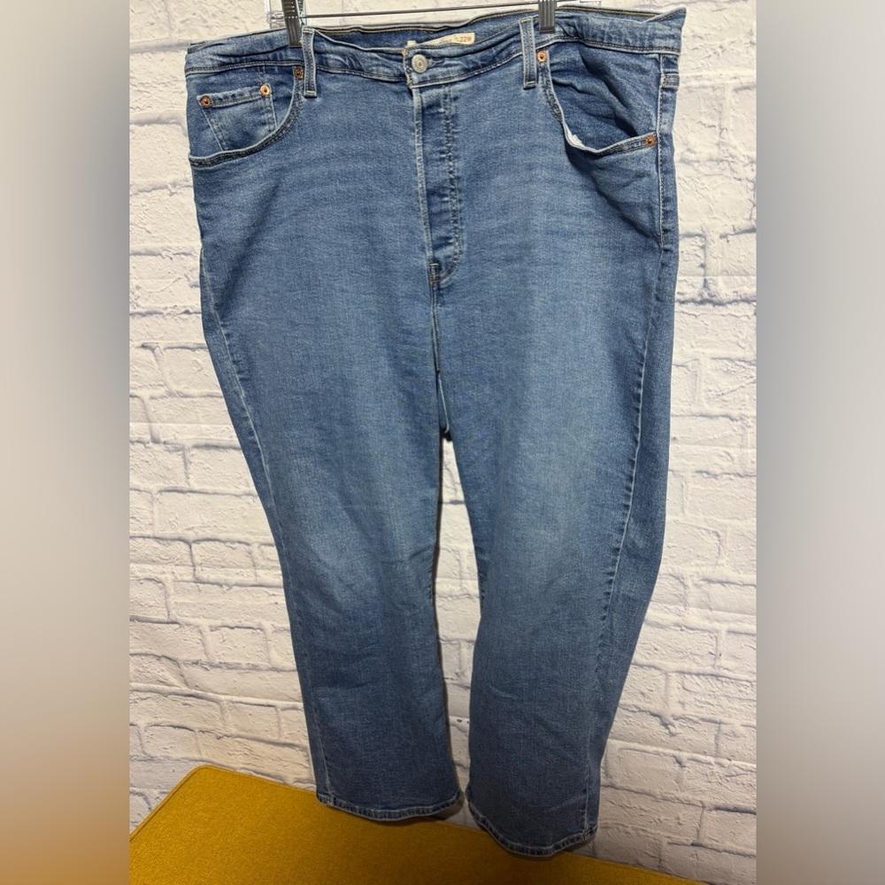Women’s Levi’s Ribcage Straight Ankle Blue Jeans, Size 22W - Picture 3 of 7